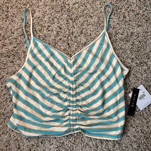 O’Neill Striped Blue and Cream Women's Top, size XL